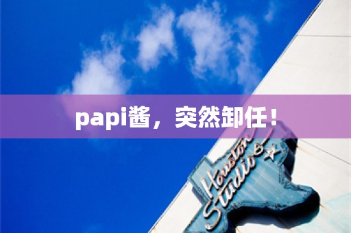 papi酱，突然卸任！