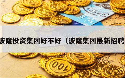 波隆投资集团好不好（波隆集团最新招聘）