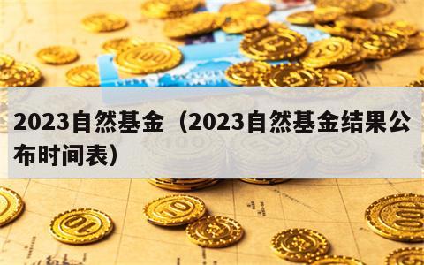 2023自然基金（2023自然基金结果公布时间表）