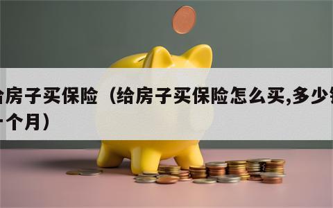 给房子买保险（给房子买保险怎么买,多少钱一个月）