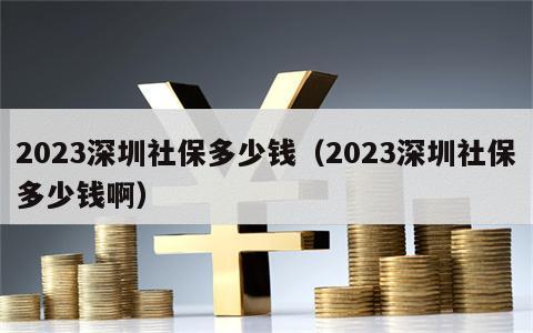 2023深圳社保多少钱（2023深圳社保多少钱啊）