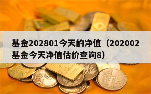 基金202801今天的净值（202002基金今天净值估价查询8）