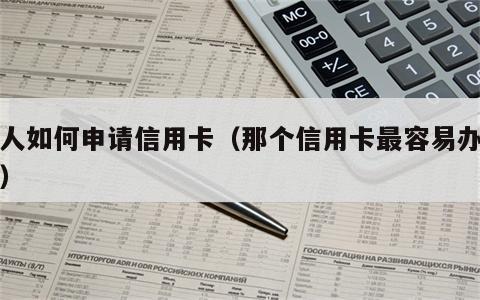 个人如何申请信用卡（那个信用卡最容易办下来）