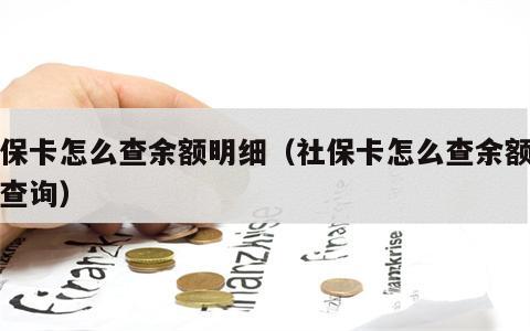 社保卡怎么查余额明细（社保卡怎么查余额明细查询）