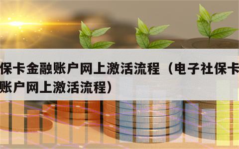 社保卡金融账户网上激活流程（电子社保卡金融账户网上激活流程）