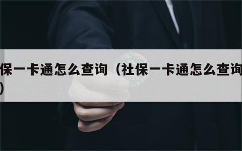 社保一卡通怎么查询（社保一卡通怎么查询进度）