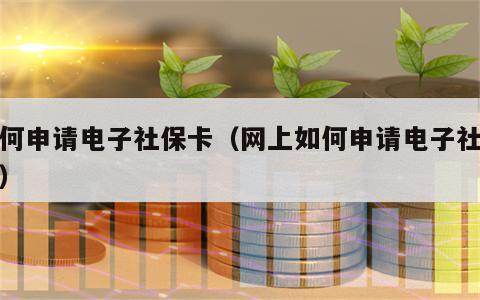 如何申请电子社保卡（网上如何申请电子社保卡）