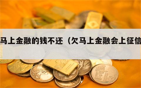 欠马上金融的钱不还（欠马上金融会上征信吗）