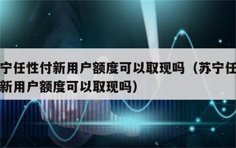 苏宁任性付新用户额度可以取现吗（苏宁任性付新用户额度可以取现吗）