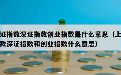 上证指数深证指数创业指数是什么意思（上证指数深证指数和创业指数什么意思）