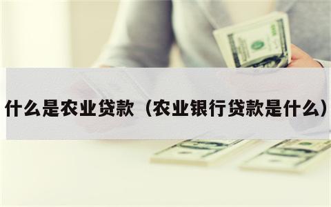 什么是农业贷款（农业银行贷款是什么）