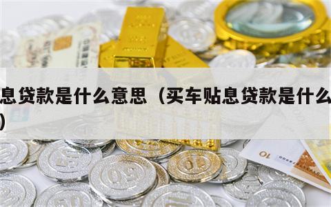 贴息贷款是什么意思（买车贴息贷款是什么意思）