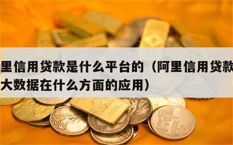 阿里信用贷款是什么平台的（阿里信用贷款属于大数据在什么方面的应用）