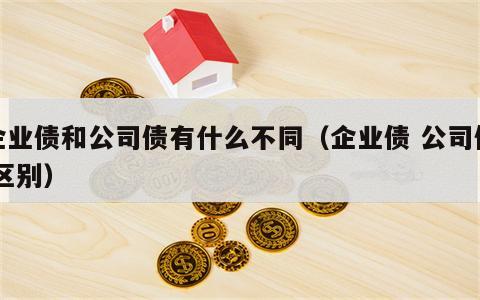 企业债和公司债有什么不同（企业债 公司债 区别）