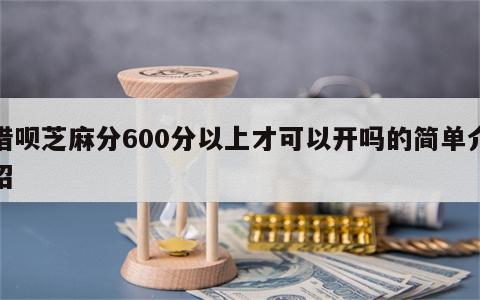 借呗芝麻分600分以上才可以开吗的简单介绍