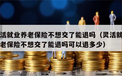 灵活就业养老保险不想交了能退吗（灵活就业养老保险不想交了能退吗可以退多少）