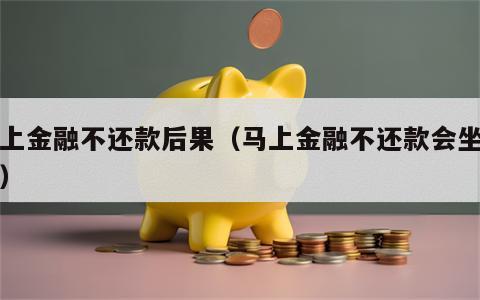 马上金融不还款后果（马上金融不还款会坐牢吗）